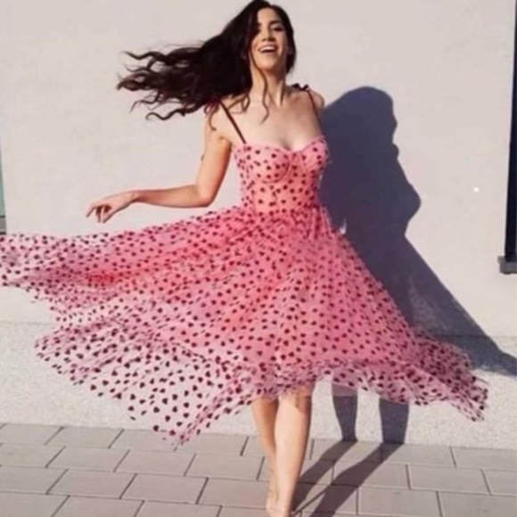 Betsey Johnson Pink Heart Midi Dress - Picture 3 of 8